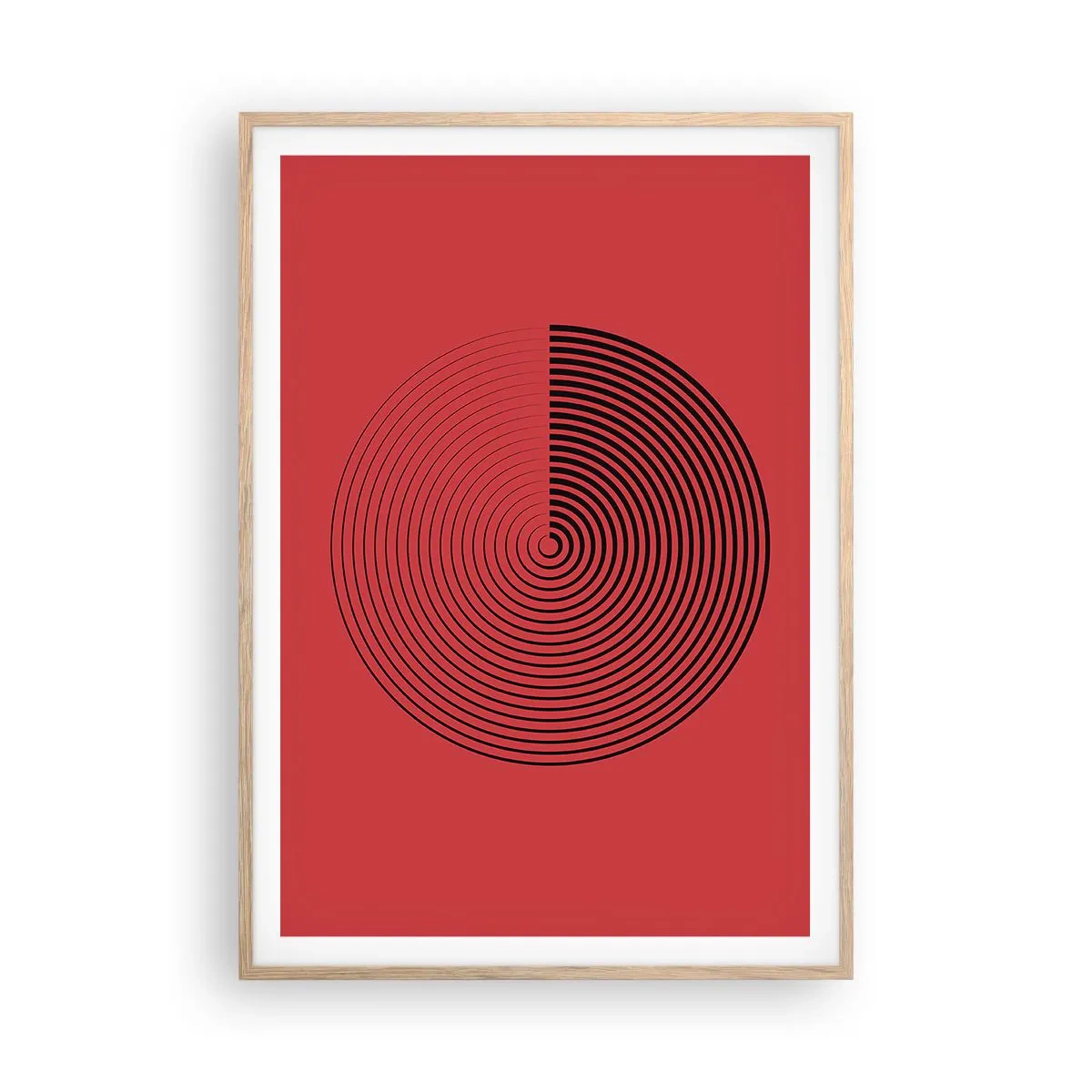 Pôster com moldura de carvalho claro - Movimento circular - 70x100 cm