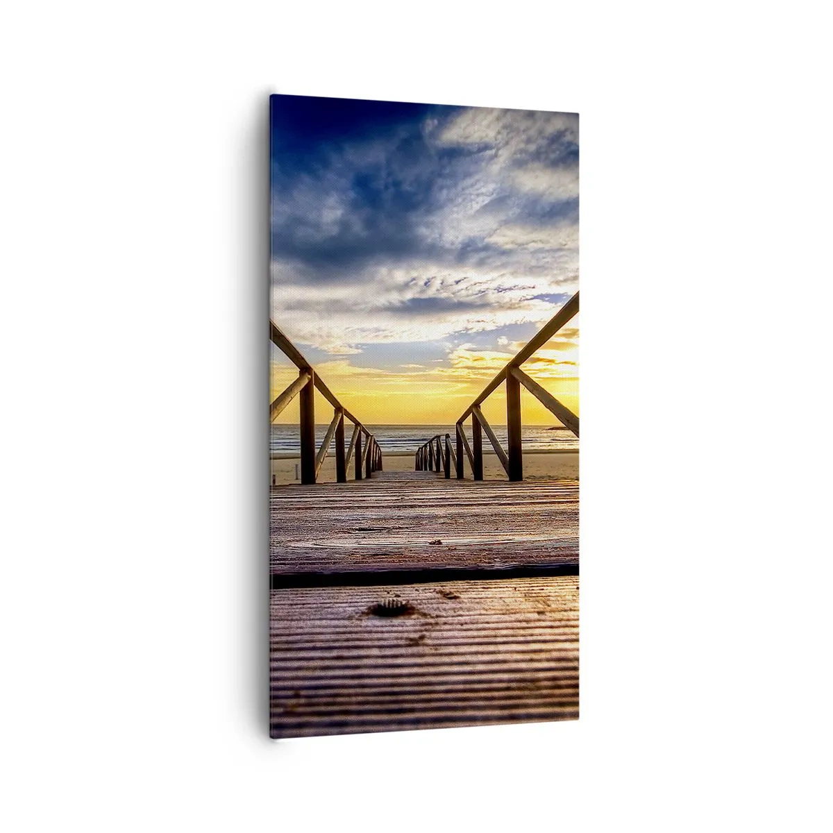 Quadro em tela - Direto para a praia tranquila ao pôr do sol - 65x120 cm
