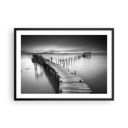 Pôster com moldura preta - A tranquilidade de uma costa esquecida - 70x50 cm