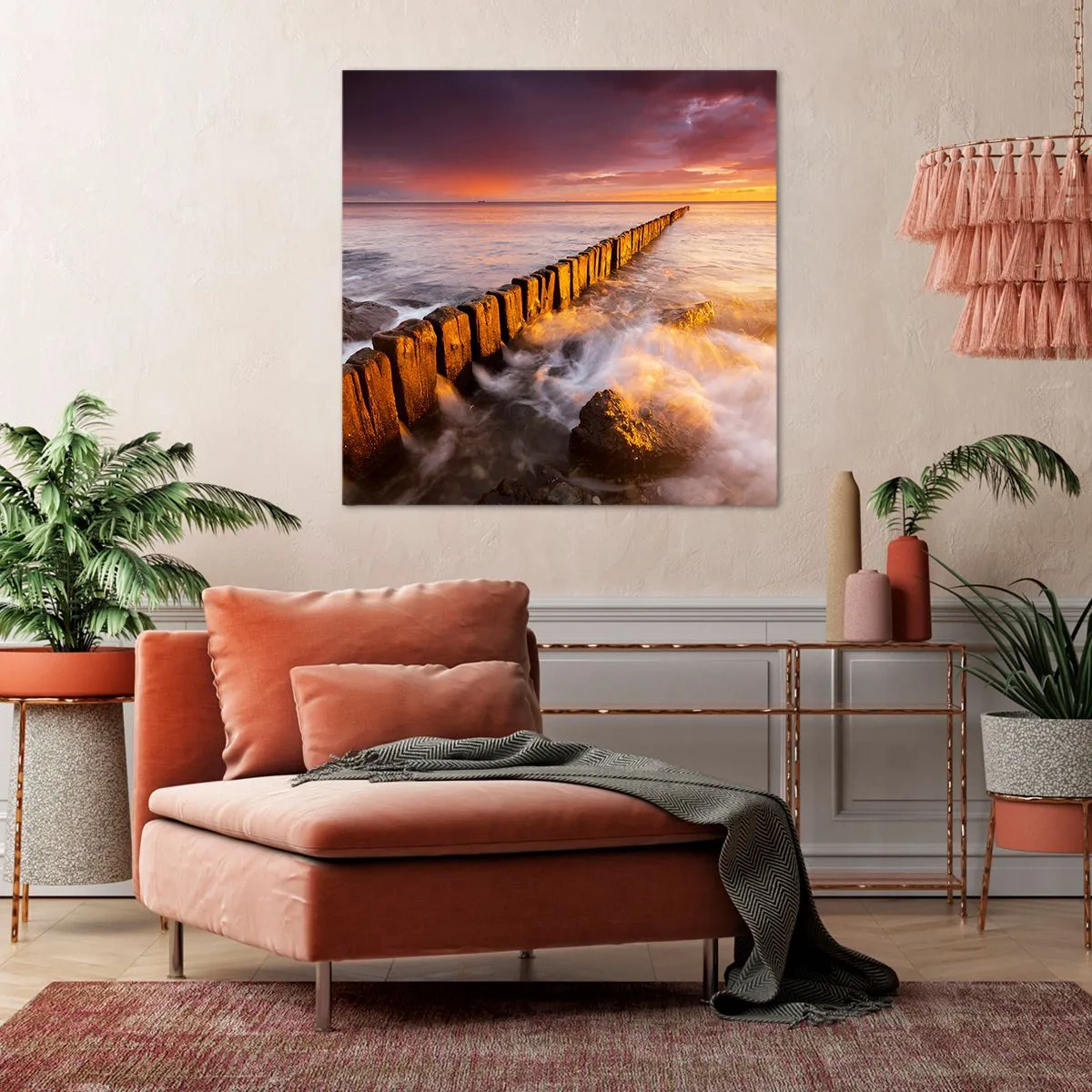 Quadro em tela - A suavidade das ondas - 70x70 cm