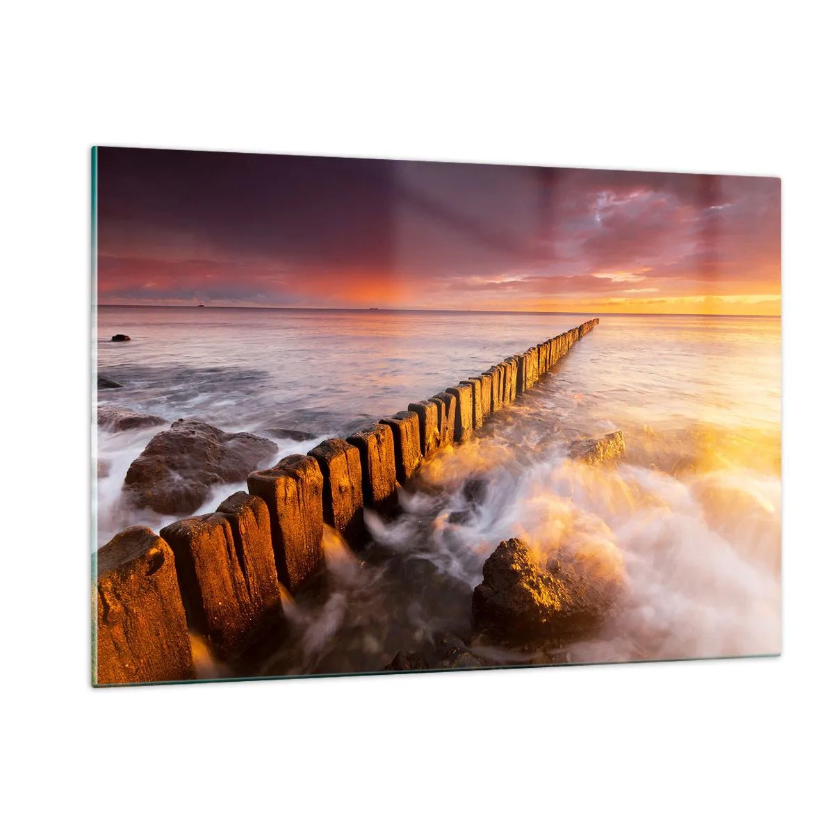 Quadro em vidro - A suavidade das ondas - 120x80 cm