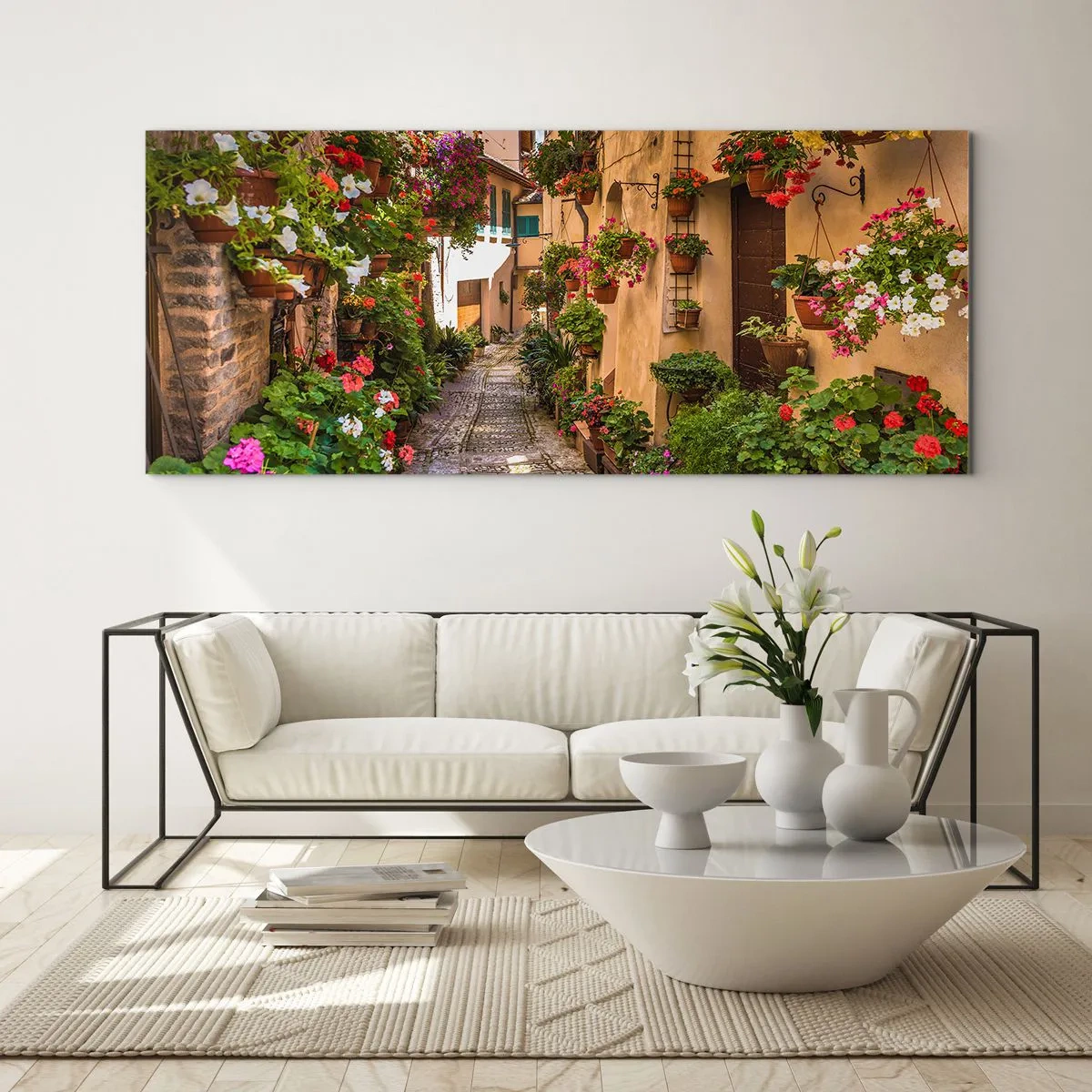 Quadro em vidro - Beco italiano - 100x40 cm