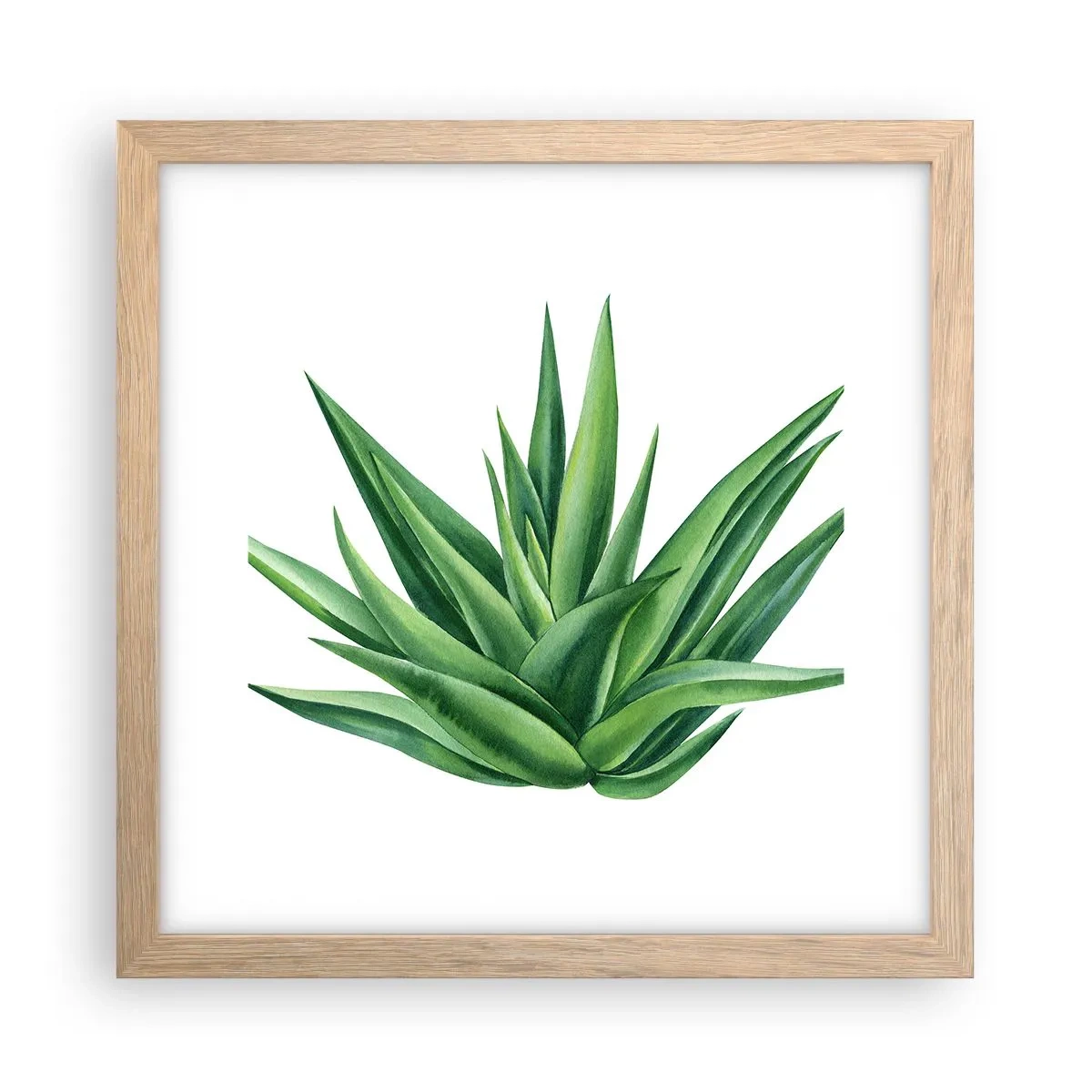 Pôster com moldura de carvalho claro - Verde – força – vida - 30x30 cm