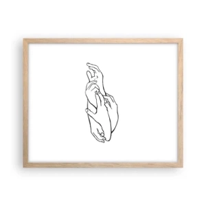 Pôster com moldura de carvalho claro - Bom toque - 50x40 cm