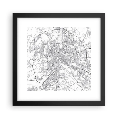 Pôster com moldura preta - Círculo romano - 30x30 cm