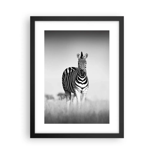 Pôster com moldura preta - De fato, o mundo é a preto e branco - 30x40 cm