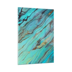 Quadro em vidro - Maré Turquesa - 50x70 cm