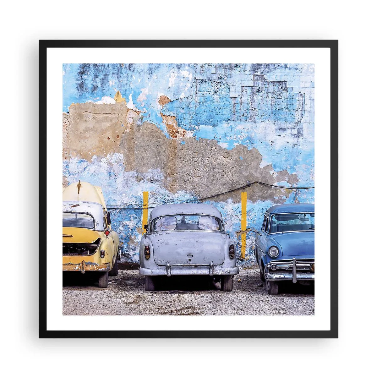 Pôster com moldura preta - Encontro de Veteranos - 60x60 cm