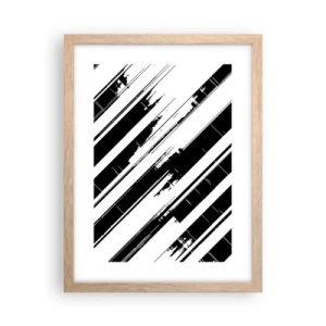 Pôster com moldura de carvalho claro - Uma composição intensa e dinâmica - 30x40 cm