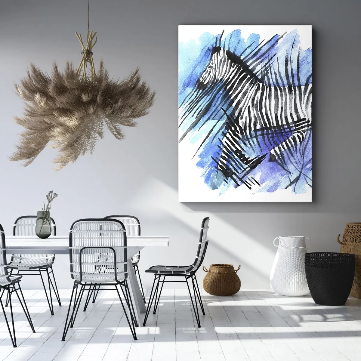 Quadro em tela - Escondida sob as listras - 50x70 cm