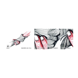 Amostra de papel de parede autocolante Deluxe Sticker - Está em boas mãos - Abstração, Pessoas, Mão - 100x30 cm