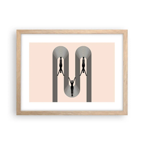 Pôster com moldura de carvalho claro - De cabeça para baixo - 40x30 cm