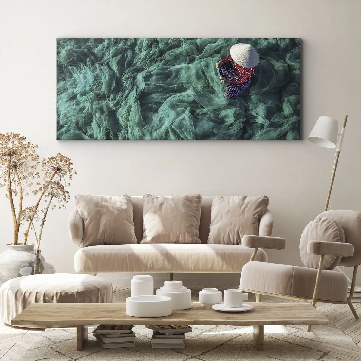 Quadro em tela - Num mar de redes - 100x40 cm