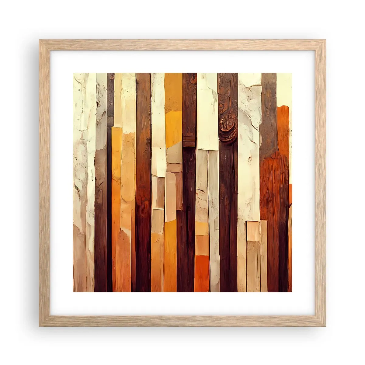 Pôster com moldura de carvalho claro - Hino das árvores da floresta - 40x40 cm