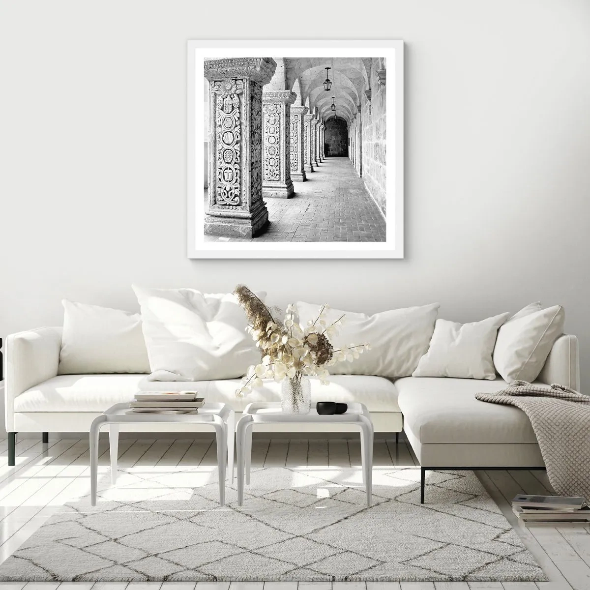 Pôster em moldura branca - E para onde...? - 30x30 cm