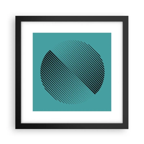 Pôster com moldura preta - Círculo – uma variação geométrica - 30x30 cm