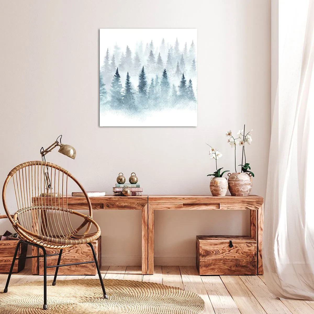 Quadro em tela - Envolto no nevoeiro - 60x60 cm