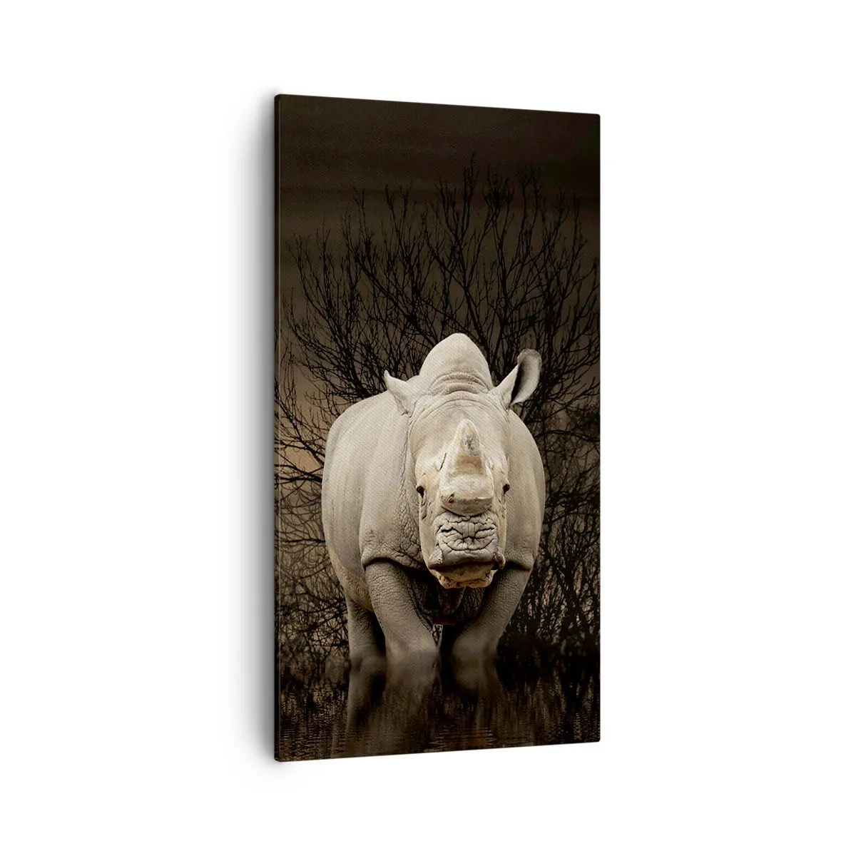 Quadro em tela - Branco contra a natureza - 55x100 cm