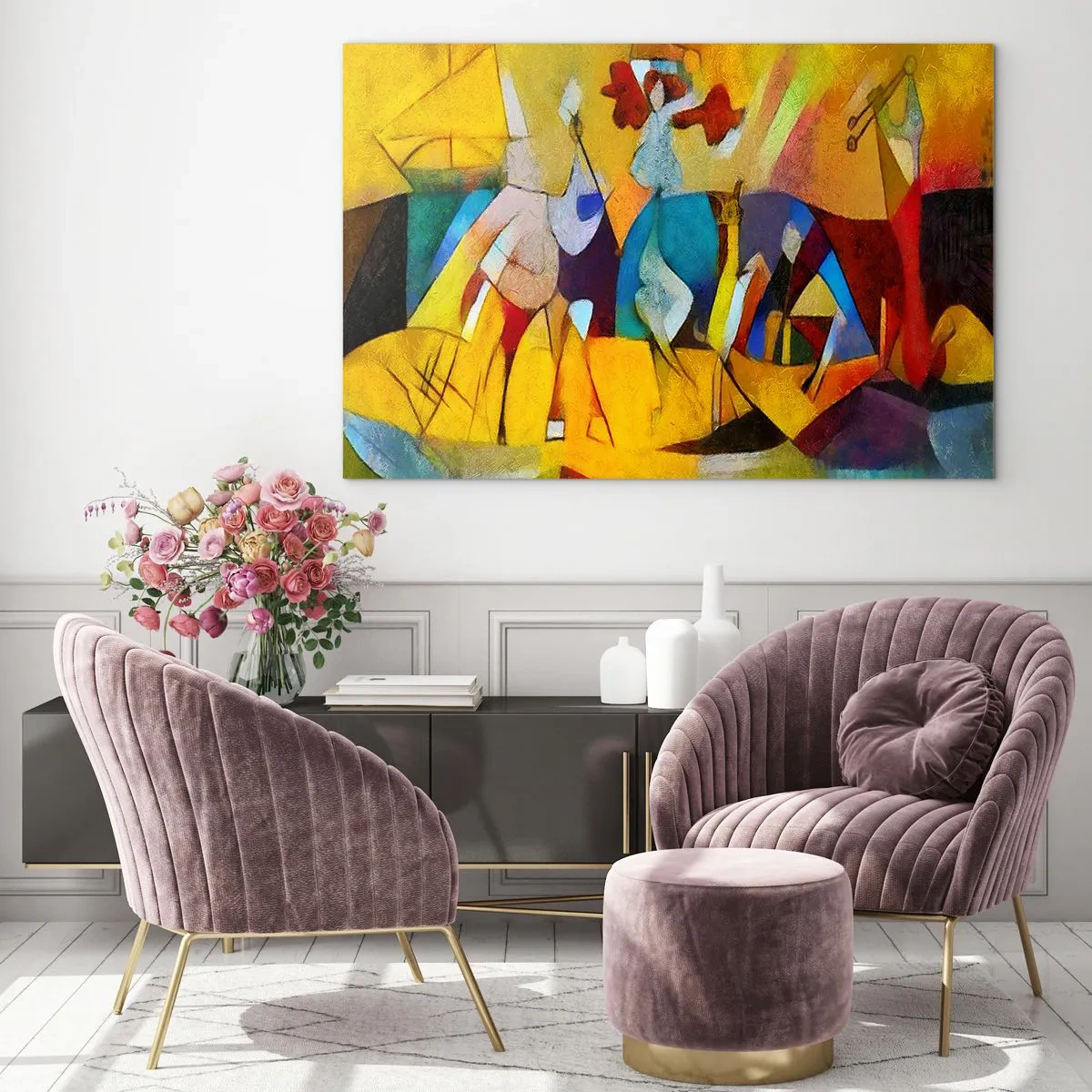 Quadro em vidro - Sol - vida - alegria - 120x80 cm