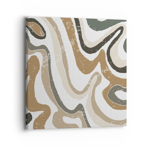 Quadro em tela - Meandros de cores da terra - 30x30 cm