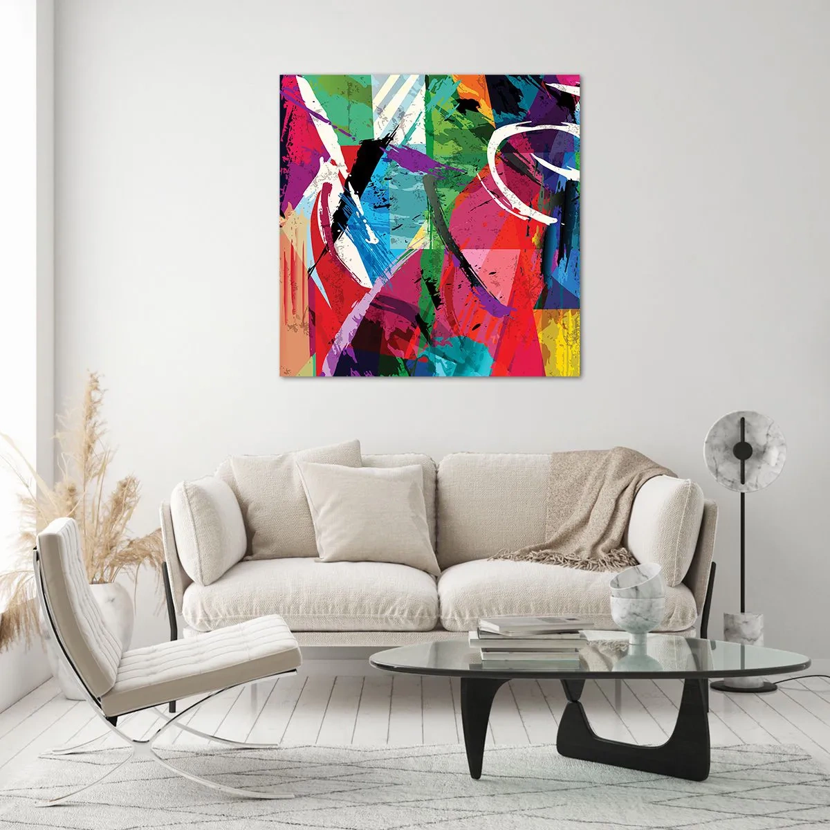 Quadro em vidro - Rápido, vivo e animado - 30x30 cm