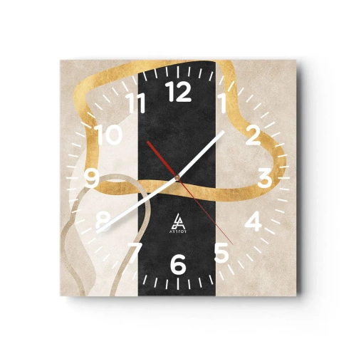 Relógio de parede - Relógio em vidro - Formas em loop - 30x30 cm