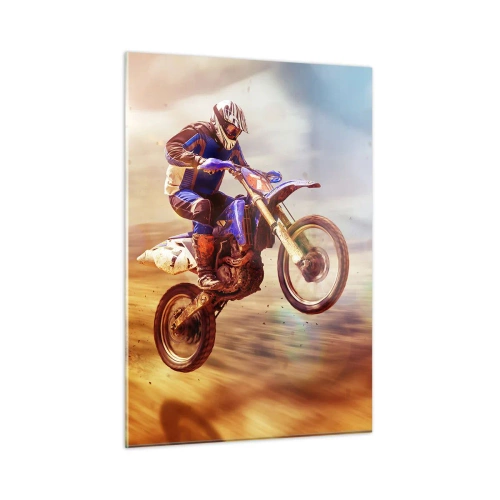 Quadro em vidro - Vertigem da motocicleta - 50x70 cm