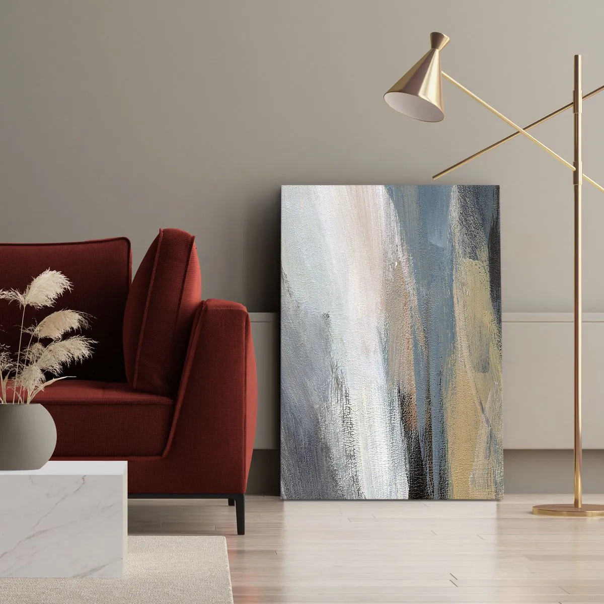 Quadro em tela - Abstração: paisagem do norte - 70x100 cm