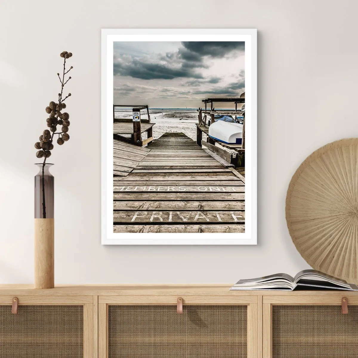 Pôster em moldura branca - Praia da meia-noite - 70x100 cm