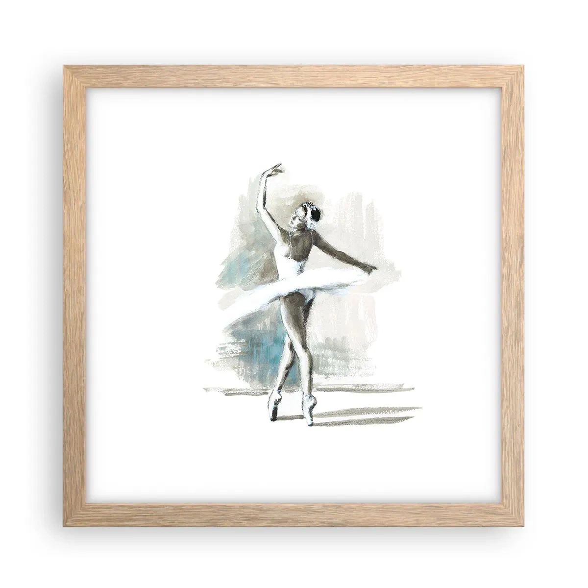 Pôster com moldura de carvalho claro - Encantada num cisne - 30x30 cm