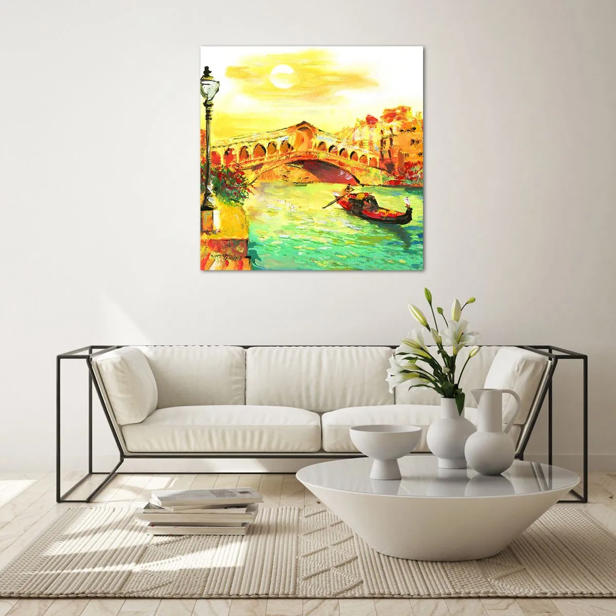 Quadro em vidro - Romaria dos amantes - 70x70 cm