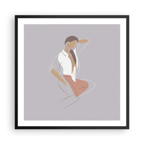 Pôster com moldura preta - O esboço do encanto - 60x60 cm