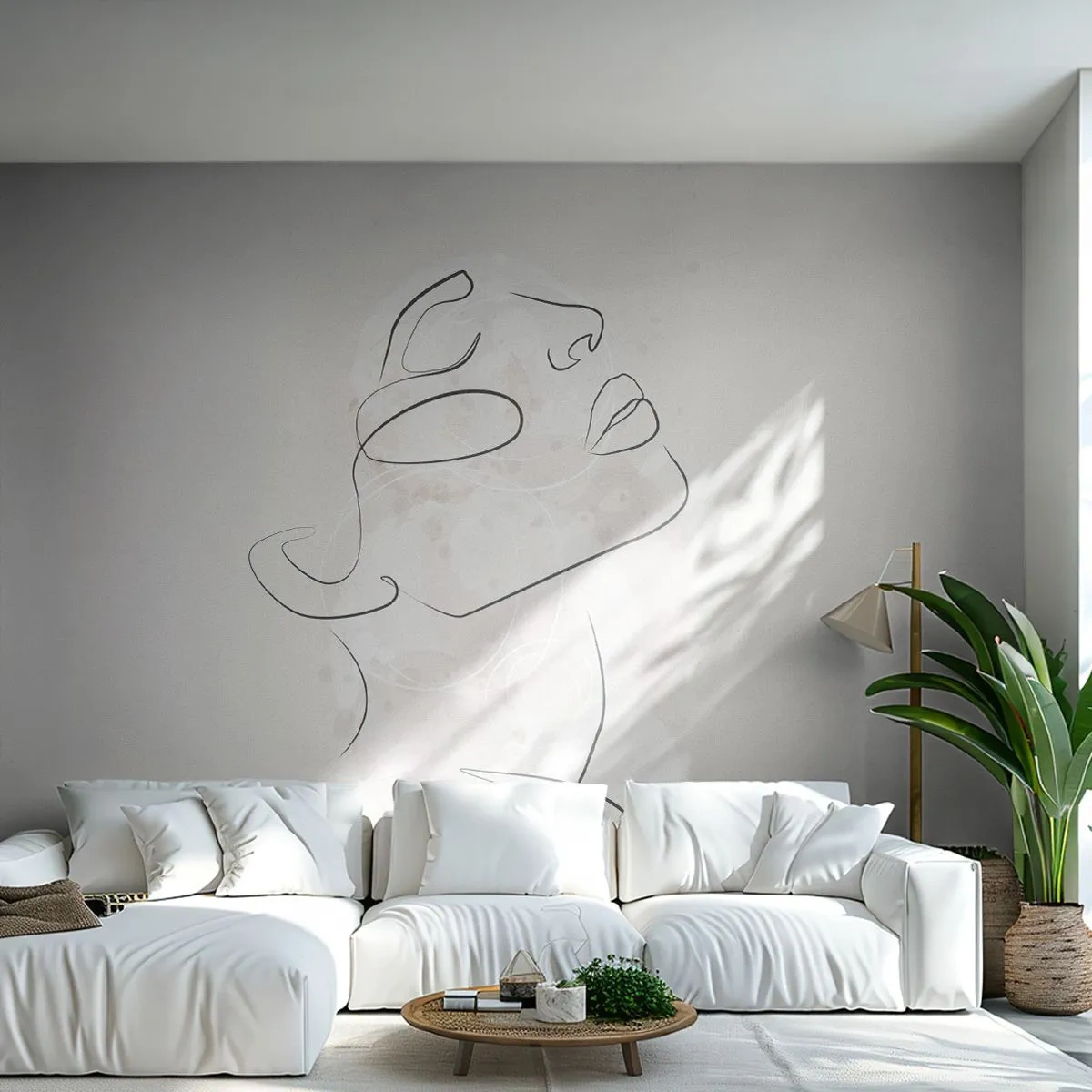 Papel de Parede Premium Sand - Esboço de um sonho - Rosto de Mulher, Mulher, Gráficos - 100x70 cm