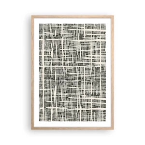 Pôster com moldura de carvalho claro - Uma composição tecida - 50x70 cm
