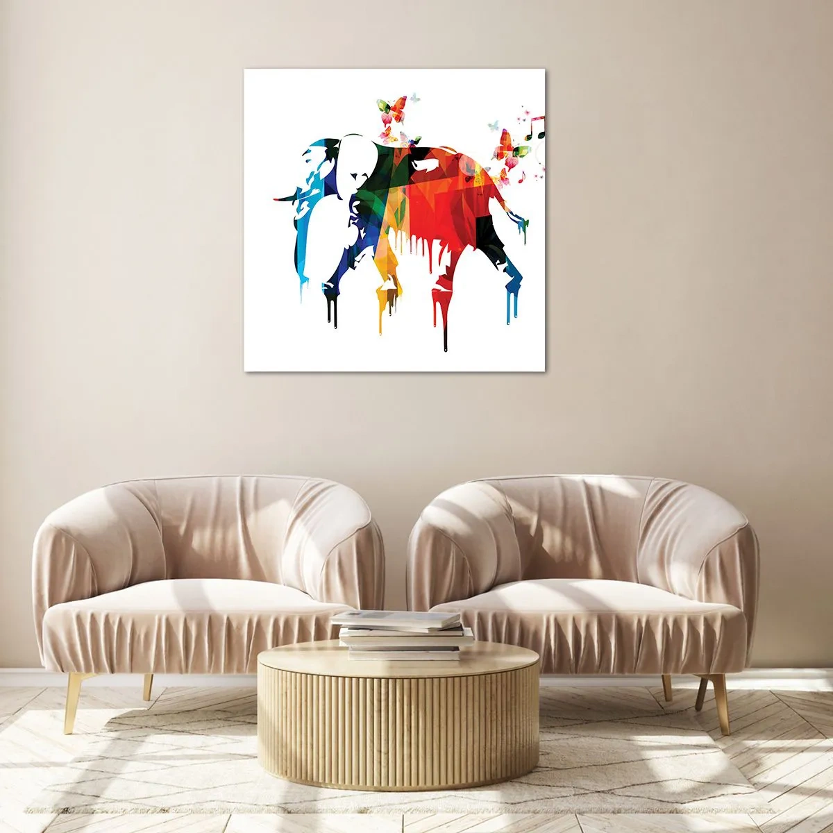 Quadro em vidro - Todos podem dançar - 50x50 cm