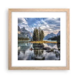 Pôster com moldura de carvalho claro - Por águas grandes e límpidas… - 30x30 cm