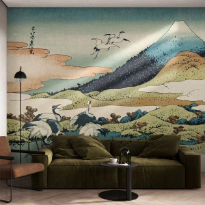 Papel de Parede Autocolante Deluxe Sticker - No espírito japonês - Cegonha, Pássaro, Paisagem - 200x140 cm