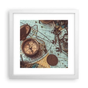 Pôster em moldura branca - Para o aventureiro - 30x30 cm