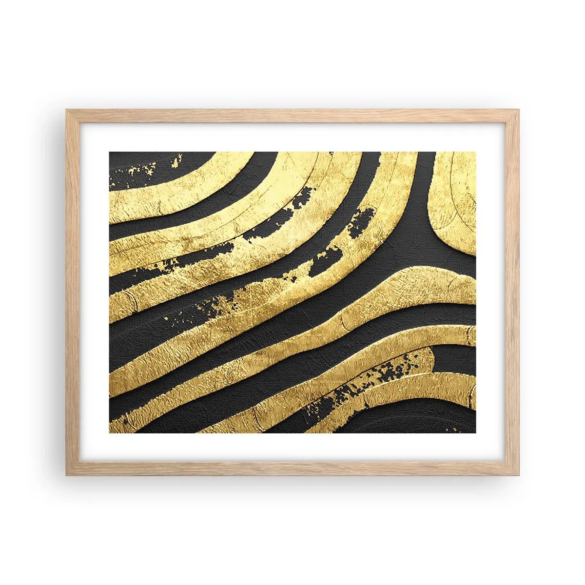 Pôster com moldura de carvalho claro - Tudo flui - 50x40 cm