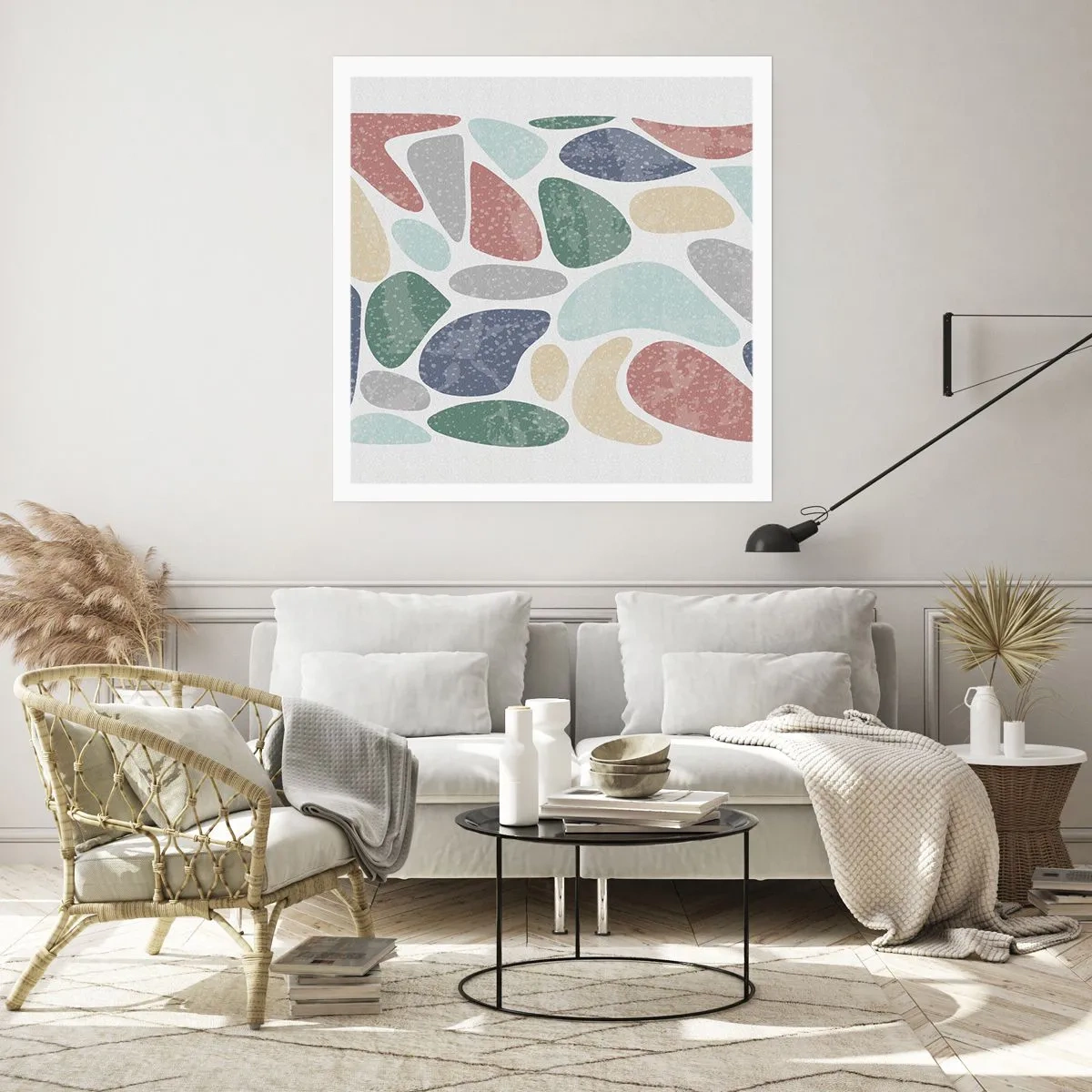 Pôster - Um mosaico de cores em pó - 40x40 cm