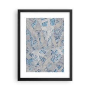 Pôster com moldura preta - Em um labirinto azul e cinza - 30x40 cm