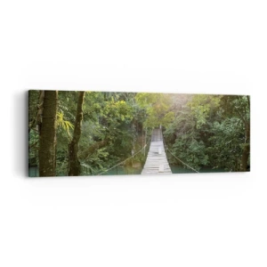 Quadro em tela - Da água azul para a floresta azul - 90x30 cm