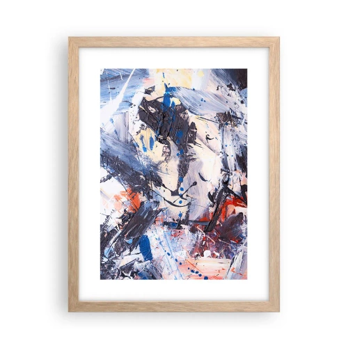 Pôster com moldura de carvalho claro - Dança louca da abstração - 30x40 cm