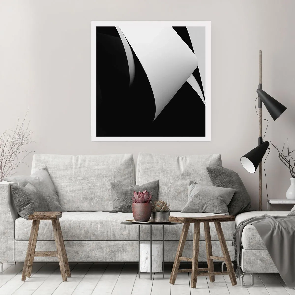 Pôster - Planos de luz das profundezas da sombra - 40x40 cm