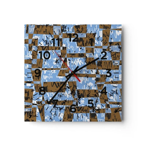 Relógio de parede - Relógio em vidro - Recorte não popular - 30x30 cm