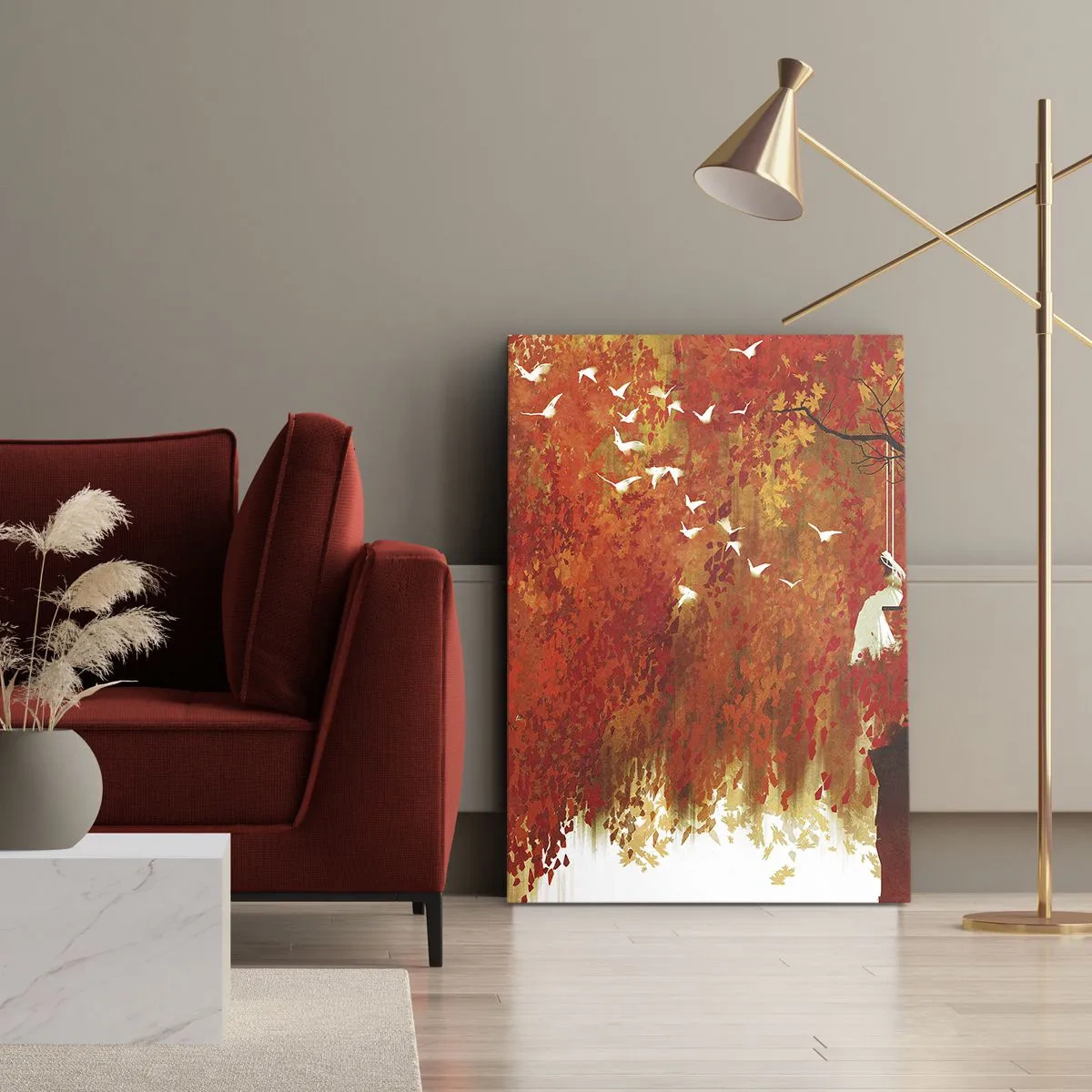 Quadro em tela - Será que vai voar com eles? - 50x70 cm