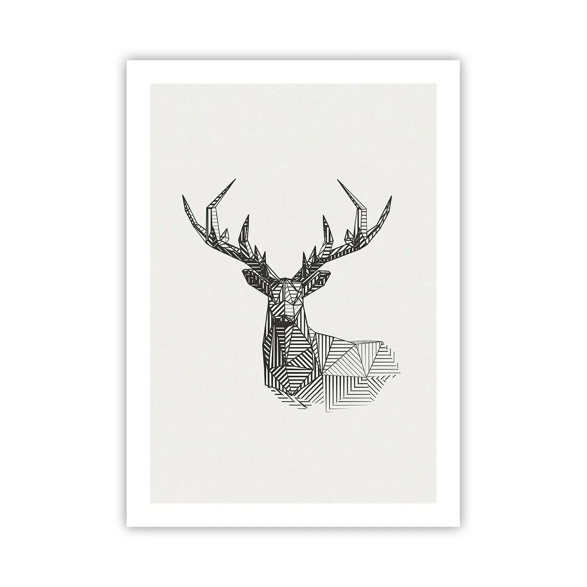 Pôster - Veado em estilo cubista - 50x70 cm