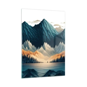 Quadro em vidro - Paisagem montanhosa perfeita - 50x70 cm