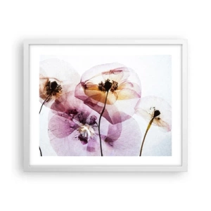 Pôster em moldura branca - A transparência das flores - 50x40 cm