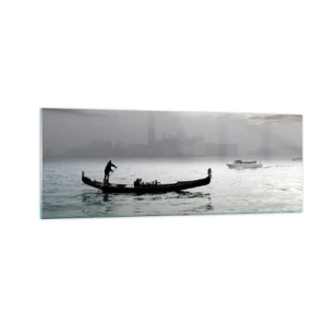 Quadro em vidro - Uma cidade fabulosa feita de água e nevoeiro - 140x50 cm
